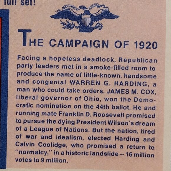 Hats Off To The Past - The Campaign of 1920 - Picture 2 of 5